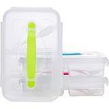 Bento Lunch Boxes With Airtight Leak-Proof Lid for Adults and Kids, Reusable Plastic Food Storage Co