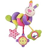 34x21x4.5cm Colorful Rabbit Baby Toddler Car Bed Stroller Hanging Musical Spiral Activity Dangle Toy