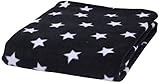 Clair de Lune Star Fleece Pram Blanket (Black) by Clair de Lune