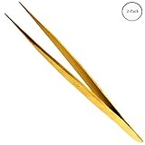 5 Brass, Non Magnetic Tweezer, With Pointed Tips : ( Pack of 2 Pcs. ) by ToolUSA