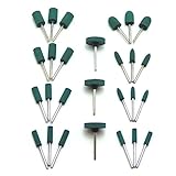 （Island Puppy） 軸付き ゴム 砥石 軸径 3mm 砲弾型 円筒型 T型 ミックス セット 精密 研磨 用 (27個セット)