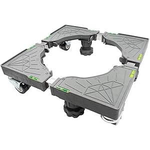 洗濯機台 洗濯機置き台 キャスター付き 耐荷重500kg 固定脚4脚タイプ 伸縮式 洗濯機置き台 冷蔵庫置き台 冷蔵庫台 乾燥機 かさ上げ台 脚付き 家電台車 コンテナ台車 新生活 洗濯機交換部品・アクセサリ