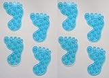 Non Slip吸引カップ安定性を追加、ブルー足マットで浴槽アップリケ取り外し簡単 3.5" x 5" ブルー B01F1H2G44