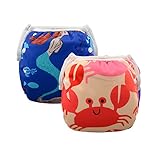 ALVABABY 赤ちゃん 防水 水着 再利用可能 スイム布 水遊び用 おむつ 可愛い スイムパンツ 2枚セット SWD13-14-JP