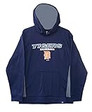 マジェスティックElite Detroit Tigers大人用サイズLargeパフォーマンスフード付きパーカースウェットシャツ – ネイビーブルー