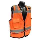 Radians SV59-2ZOD-L Class 2 Heavy Duty Surveyor Safety Vest, Orange Mesh Solid, Large by Radians