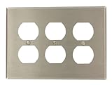 Leviton ssj83 – 40 3-gang、3-duplexコンセント、Midwayサイズウォールプレート、ステンレススチール