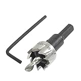 uxcell ホールソー　六角レンチ　ブラック　グレー　メタル　HSS　19mm　7mm