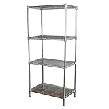 国華園 スチールラックW60・4段 １個 パイプ径19mm ラック 幅60×奥行35×高さ124cm 6.5kg クロムメッキ