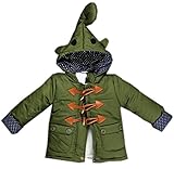 (チェリーレッド)CherryRed 子供服 男の子 中綿ジャケット フード付き ロング丈 トグルボタン ゾウ 裏起毛 90