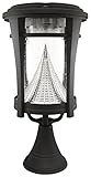 Gama Sonic Aurora Solar Outdoor LED Light Fixture, Pole/Post/Wall Mount Kit, Black Finish #GS-124FPW
