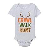 Air波クロールWalkハント迷彩ハンターDeer Antlers Funny Cute Hunting幼児ベビーボディスーツ US サイズ: 6 Months カラー: グレー