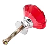 YideaHome 引き出し取っ手 お洒落 ハンドル　透明　ガラス つまみ　ダイヤモンド形　キラキラクリア　キャビネット　キッチンキャビネット 5個セットネジ付き