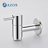 AZOS 水栓・給水部品 蛇口 単一冷水栓 壁付 真鍮製 銀色 長さ80mm PJTB013-1
