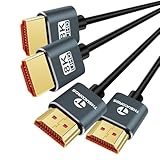 Thsucords 超薄型 8K 4K HDMIケーブル 3M 2本入りク スリムで柔軟 ソフト 高速 HDMI 2.1 リード 4K@120Hz 8K@60Hz 48Gbps Roku TV/HDTV/PS5/Blu-rayに対応