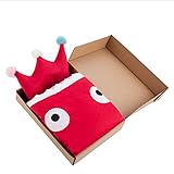ベビー　子供用　寝袋　暖かい　超柔らかい肌触り　王冠まくら付き　プレゼントとして最適　セット (レッド)