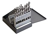 Chicago Latrobe 150L Left-Hand (Reverse) Flute High-Speed Steel Jobber Length Drill Bit Set, Uncoate