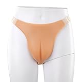 隠すガフパンティートランスジェンダーパンティー偽膣下着シェイピングパンティートングパンティー（シリコン）,White