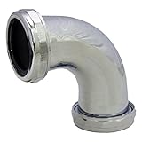 LASCO 03-3853 1-1/2-Inch Chrome Plated Brass Slip Joint Both Ends 90-Degree Elbow with Nuts and Wash