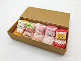 Old Pal 出産祝い ベビーソックス [５組 ] ギフトセット かわいい 新生児 アニマル 柄 (無地女の子)