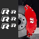 Bokos 車 ブレーキキャリパー ステッカー ブレーキキャリパーカバー Rステッカー 耐熱性 汎用【あなたが選択するための数十の図案を提供する】ホワイト