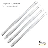 Minger T8 LED Light Tube,2ft (0.6m) 10W 850 Lumens,Cold White(5000K) Energy Saving Daylight Lamps fo
