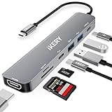 【Amazon.co.jp限定】IKERY USB ハブ Type-c 7-in-1多機能 ドッキングステーション HDMI 変換 USB-C/USB-A SD/TFカード 7ポート 搭載 バスパワー 5Gbps高速転送 3.0 USB HUB PD急速充電 タイプC ハブ付 コンパクト 軽量 iPhone iPad Mac android Windows 等対応 アダプター 在宅勤務出張便利