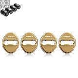 For ヴォクシー アクセサリー ドアストライカーカバー VOXY 車 専用設計 ヴォクシー 90系 80系 70系 カスタム 内装パーツ, ドアロックカバー 高級鏡面ステンレス製 改良式 4個セット（贈り物: ヴォクシー タイヤ バルブキャップ ） (ゴールド)