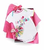 Mud Pie-Baby Girl First Birthday Crawler Outfit-Cotton- 0-9 Months ( Birthday Crawler-Headband) by M