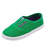 (エレクトリックサーカス) Electric Circus 子供用 キャンバス シューズ カラフル スリッポン 男の子 女の子 キッズ スニーカー 通園 通学 に (18.0cm, グリーン)