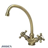 【JODEN】キッチンスタンダードCH（アンティークブラス） キッチン用2ハンドル混合栓 クラシック水栓 2PCVA