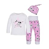 Tovadoo 子供服 ベビー服 男女 上着+ズボン+帽子 秋冬 長袖 姉妹揃い スカル柄 可愛い ファッション 保育園 旅行 プレゼント