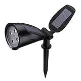 Litom ソーラースポットライト ガーデンライト 非常用LEDライト 2つのソーラーパネル 屋外の歩道/芝生/車道/庭/壁などに適用