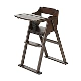 大和屋 ニコ 木製ワンタッチハイチェア ダークブラウン ベーシックな使いやすさが魅力の折りたたみ式のハイチェア