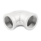 uxcell　エルボー　パイプ　フィッティング　コネクター　304 ステンレス鋼　1BSP メス　90度