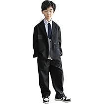 ELLE 男児130フォーマルセット Amazon | [kzzkoo] Black Boys' Casual Suit Set for Graduation