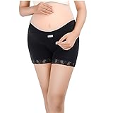 YING LAN レディース マタニティ 妊婦 2色 レギンス インナー パンツ スパッツ ショート丈 オールシーズン ブラック