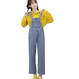 (ボラ-キキ) Bole-kk ジーンズ レディース サロペットパンツ オールインワン ジーンズ デニム ゆったり ジーパン ワイドパンツ オーバーオール かわいい (L, ライトブルー)