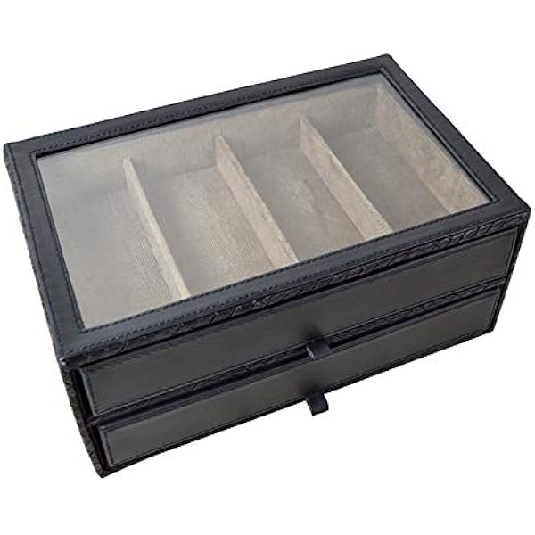 Amazon Co Jp メガネケース 8本収納 黒 パンダン メガネ収納ケース 時計収納ケース 腕時計