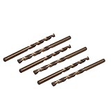 uxcell　ドリルビット ツイストドリル　5mm ドリル直径　86mm長さ　M35 HSS　コバルト　6本いり