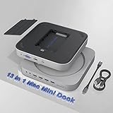 Mac Mini ドックスタンド SATAハードドライブエンクロージャ付き 13イン1 Mac Miniアクセサリー SSD/HDDスロット付き 4K HDMI VGA デュアルUSB 3.0/2.0ポート TF/SD ビデオ/オーディオジャック Mac Mini 2018/2020用