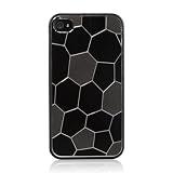 i-Beans【全6色】iPhone4 / iPhone4S用ハードケース メタルケース サッカーボール柄 Hard Case for iPhone 4 / iPhone 4S (ブラック　7590-6)