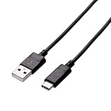 エレコム USBケーブル Type C (USB A to USB C) 1.0m USB2.0認証品 3A出力 最大480Mbps ブラック U2C-AC10NBK