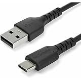 StarTech.com USB-A - USB-C ケーブル/1m/USB 2.0/急速充電・データ転送/アラミド繊維補強/オス・オス/ブラック RUSB2AC1MB