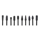 Demiawaking 10本組 ロータリーヤスリ 6mm シャンク　ロータリーバーセット 木工用 超硬バー 木彫り 木工アクセサリ