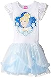 Disney Little Girls' Cinderella Tutu Dress White 6X [並行輸入品]
