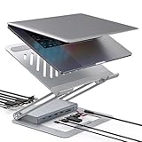 WAVLINK DisplayLinkドック. 人間工学に基づいたポータブルpc昇降折りたたみマウント.13-in-1 USB-C/Aドッキングステーション付き. Windowsおよび MacBook Mac1/2/3 互換 10~17インチノートpcおよびタブレット，スマートフォンなど