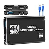 4K HDMI パススルー機能搭載 HDMI キャプチャーボード 1080P 60Hz USB3.0 ゲームキャプチャー 高速転送 低遅延 ビデオ フルHD 60Hz 4K キャプボ ビデオゲーム ゲーム実況 生配信 ライブ ビデオ 会議 録画 画面共有 Switch PS5/PS4 60FPS Mac/Windows/Linux/Android/iPad