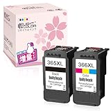 【Delightcolor】再生インク Canon（キャノン）用BC-365 XL+BC-366 XL（ブラック+カラー）2個セット(BC365+BC366 大容量）残量表示付【対応機種】 PIXUS TS3530 TS3730