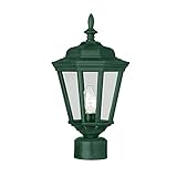 Transglobe Lighting 4096 VG Post Head with Clear Glass Shade, Verde Green Finished [並行輸入品]